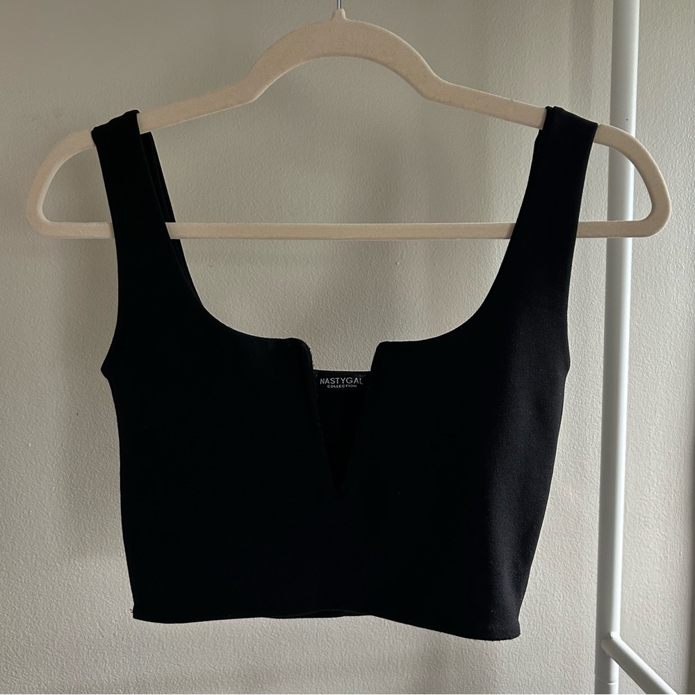Nasty Gal cropped tank with wire v neckline